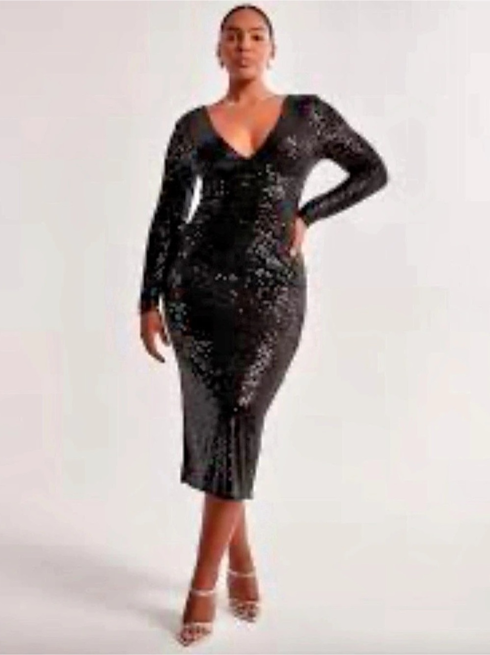 Abercrombie & Fitch Black Sequin Midi Dress Like New
